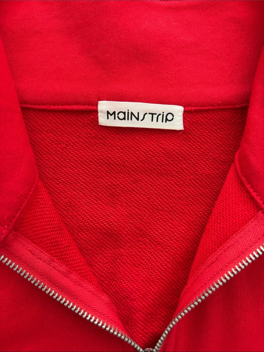 Main Strip Red and White 'GAMEDAY' Half-Zip Sweatshirt